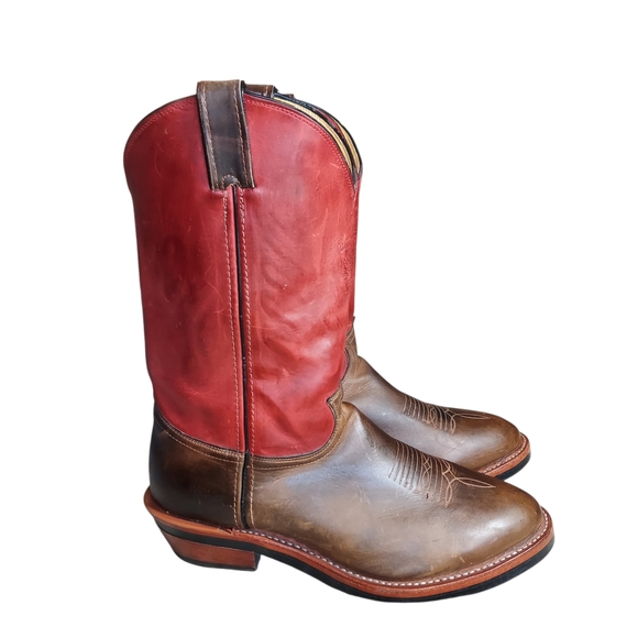 Chippewa Red Arroyo Wellington Red Shaft Brown Vamp Leather Western Boots Men's - Picture 2 of 16